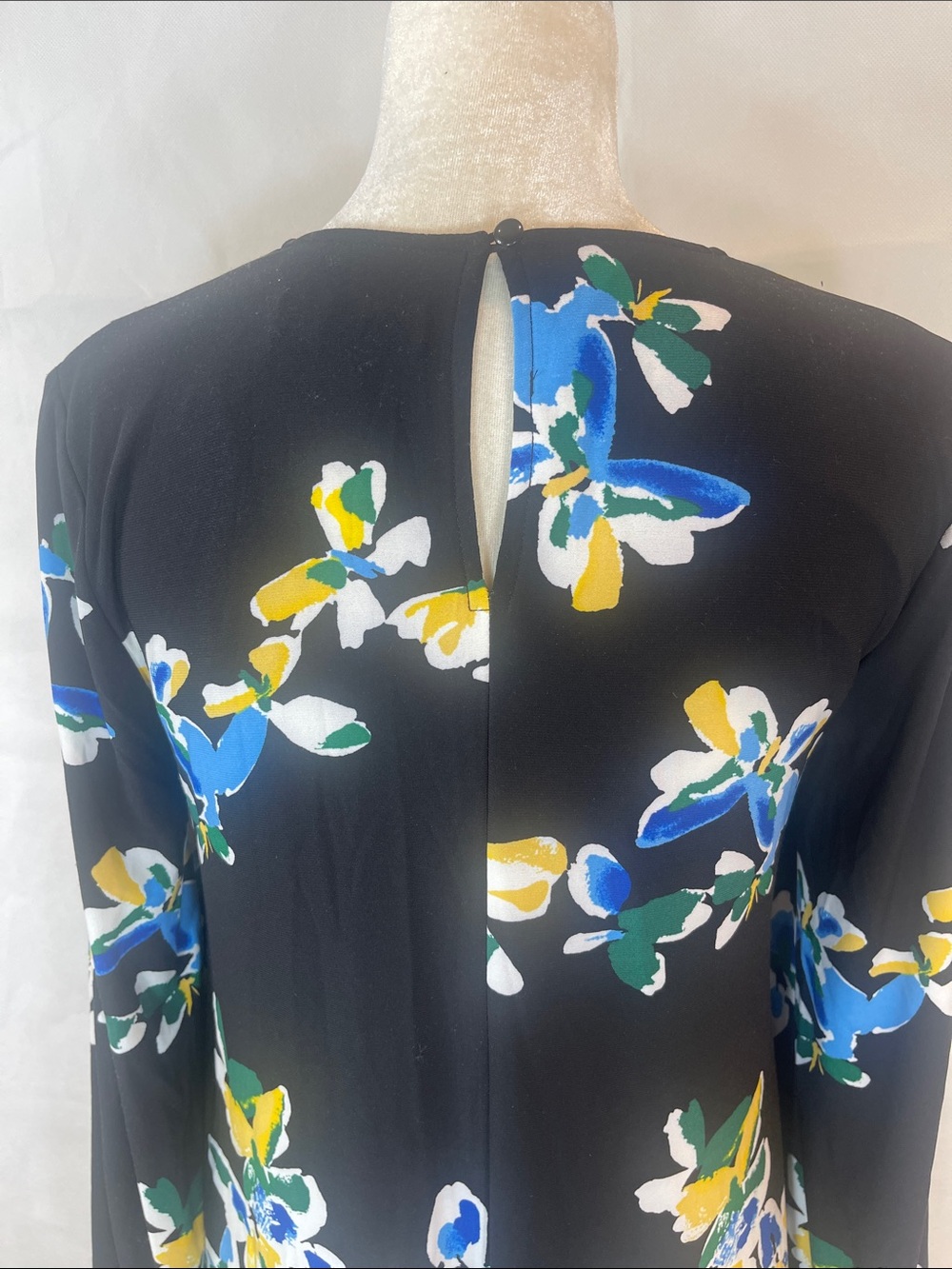 Nine West Black Long-Sleeve Floral Swing Dress - Picture 5 of 10